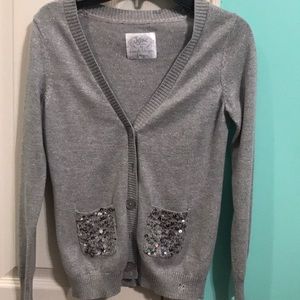 Justice Cardigan Sz 12 Silver and adorable